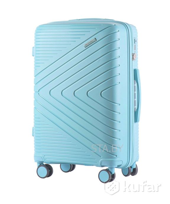 фото пластиковый чемодан wings на колесах полипропилен цвета, размеры 1