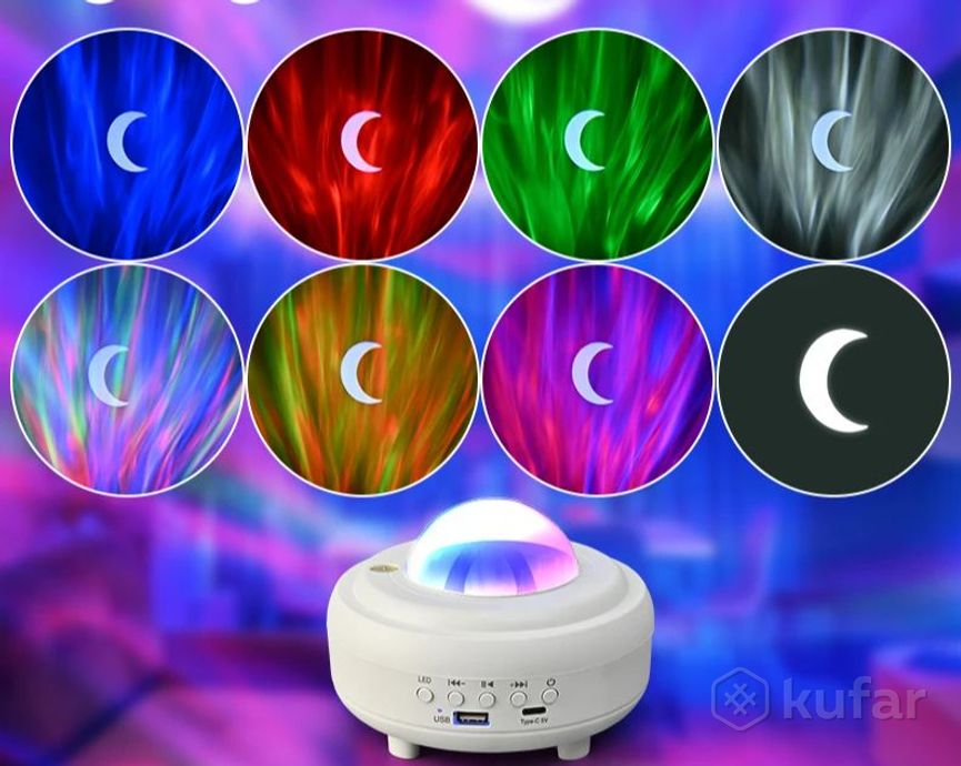 фото музыкальный проектор  ночник сияние с bluetooth  колонкой xy-899 led (8 световых режимов, 3 уровня я 7