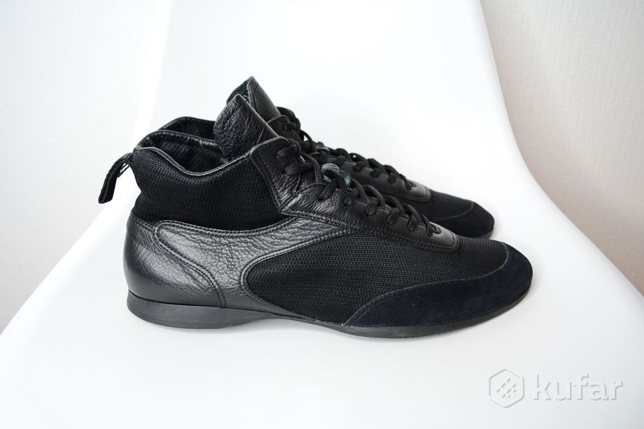 фото ботинки кроссовки кеды сникеры prada high top leather sneakers made in italy opium archive 3