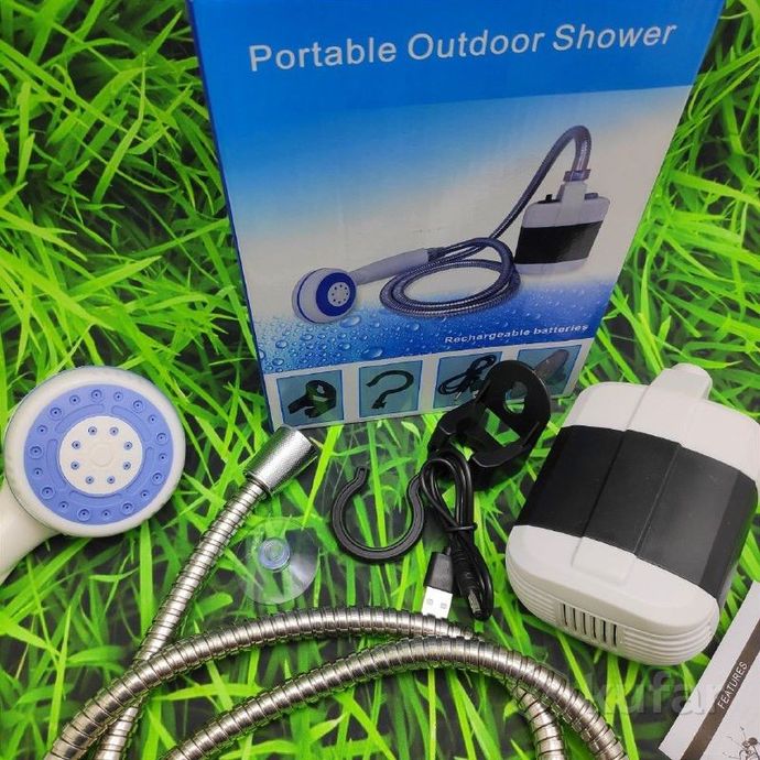 фото походный переносной душ portable outdoor shower с акуммулятором и зарядкой от usb 2