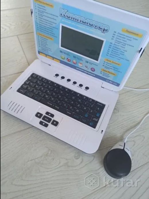 фото детский обучающий компьютер на двух языках 35 функций от сети и батареек  2