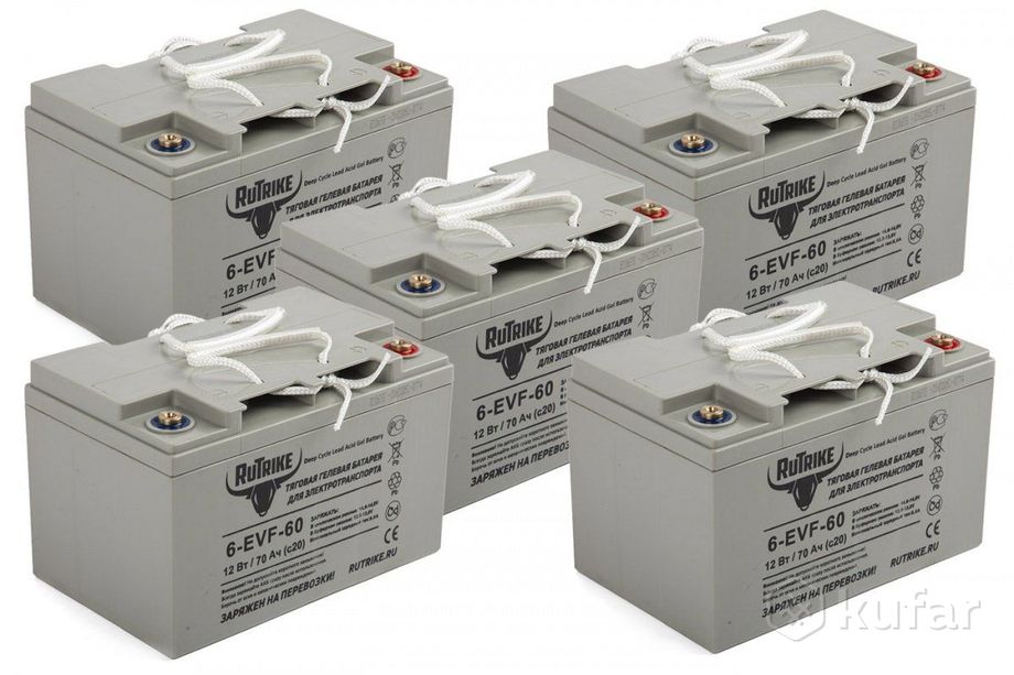 фото комплект тяговых гелевых аккумуляторов rutrike 6-evf-60 (12v60a/h c3) 0