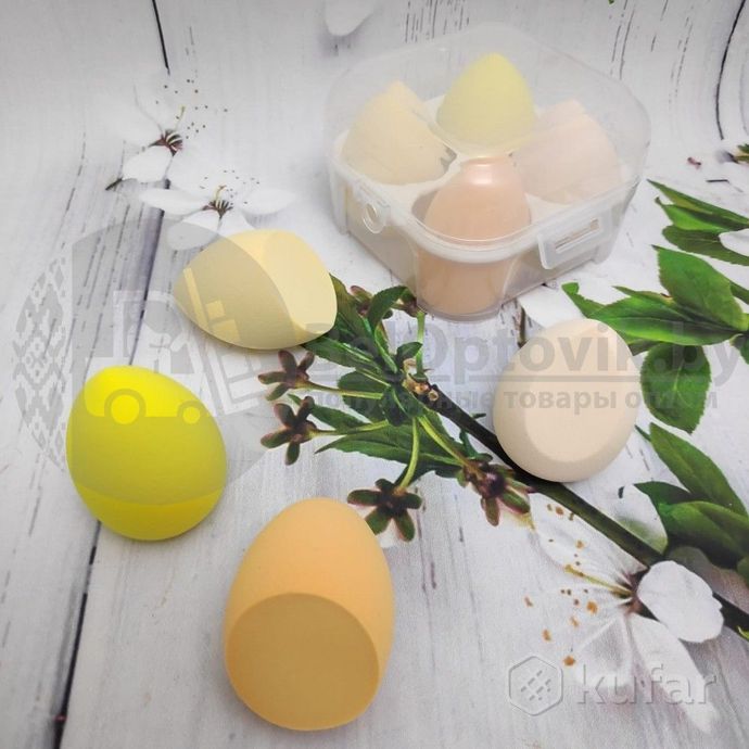 фото набор спонжей для макияжа (4 штуки в пластиковом боксе) желтые оттенки 8
