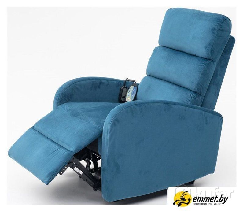 фото массажное кресло calviano 2165 (синий велюр) 0