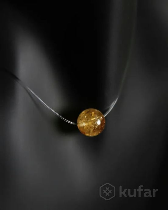 фото цитрин-натуральный камень бусы ,браслет, кулон ,чокер ,оберег красная нить от сглаза с камнем 8