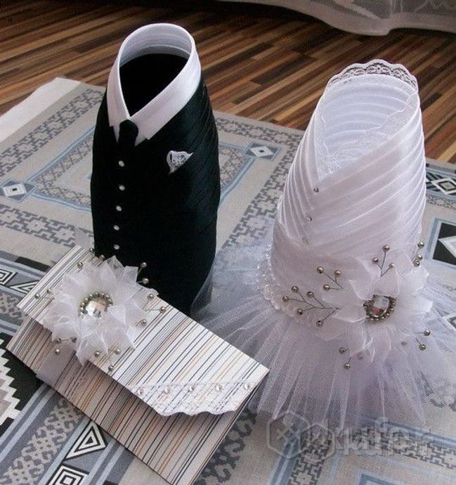 фото чехлы для шампанского - жених и невеста(hand-made) 0
