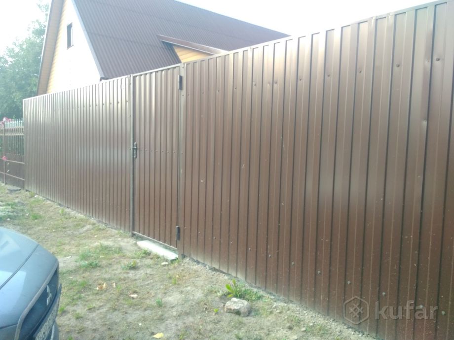 фото забор из металлопрофиля в гомеле. ворота. калитка. 12