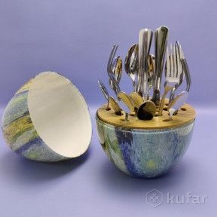 фото набор столовых приборов в футляре - яйце  maxiegg 24 предмета / премиум класс лунная радуга 0