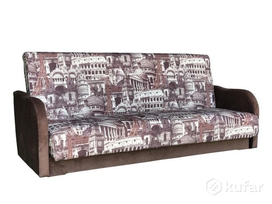 фото диван дачник-1 (архитектура шоколад/банни подлокотники ткань) 0
