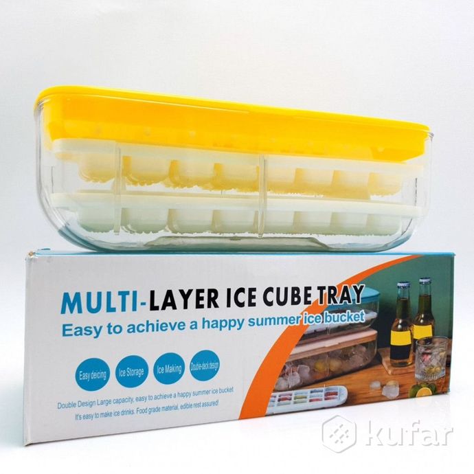 фото набор для приготовления и хранения льда multi - layer / контейнер для льда с крышкой и с двумя форма 7