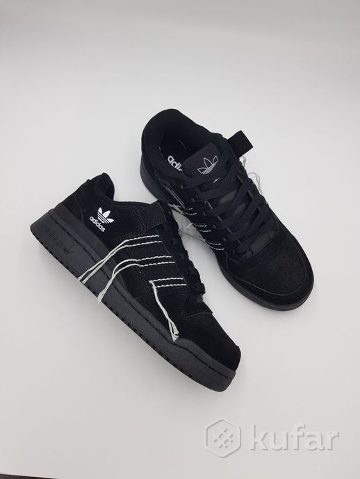 фото кроссовки женские adidas forum low / подростковые / черные 2