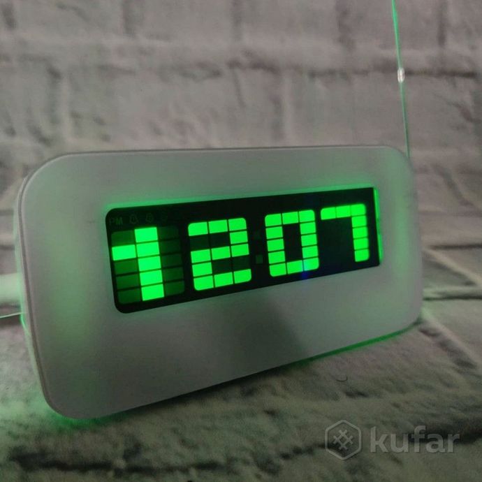 фото креативные led часы-будильник highstar неоновый (синий) 2