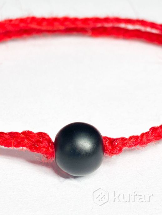 фото шунгит-натуральный камень бусы, браслет, серьги, кулон, оберег красная нить от сглаза с камнем 7