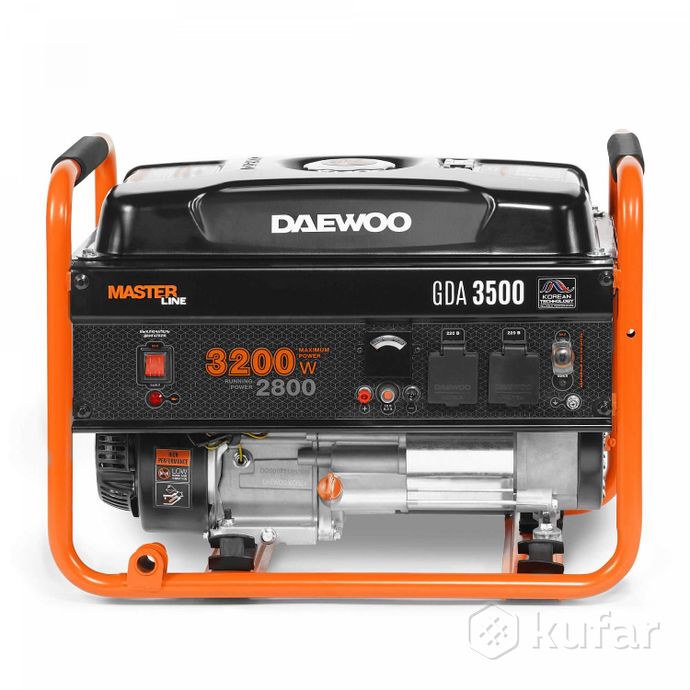 фото генератор бензиновый daewoo gda 3500 (3,2квт, 2х230в + 12в), лучшая цена, 3 года гарантия, доставка 3