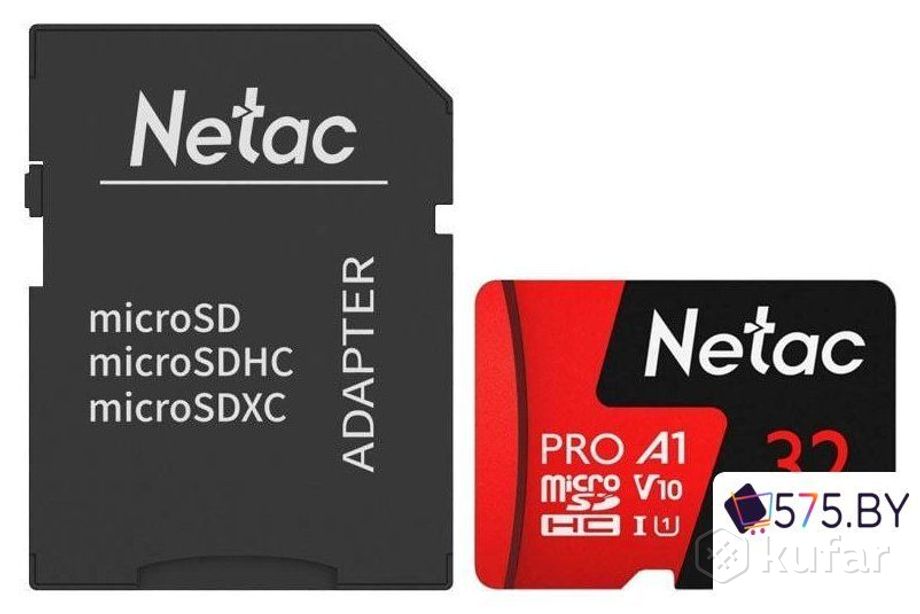 фото карта памяти netac p500 extreme pro 32gb nt02p500pro-032g-r (с адаптером) 0
