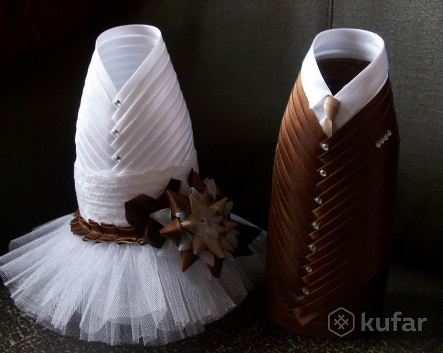 фото чехлы для шампанского - жених и невеста(hand-made) 1