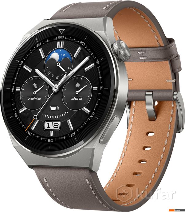 фото умные часы и браслеты huawei watch gt 3 pro titanium 46 мм (серый) 0