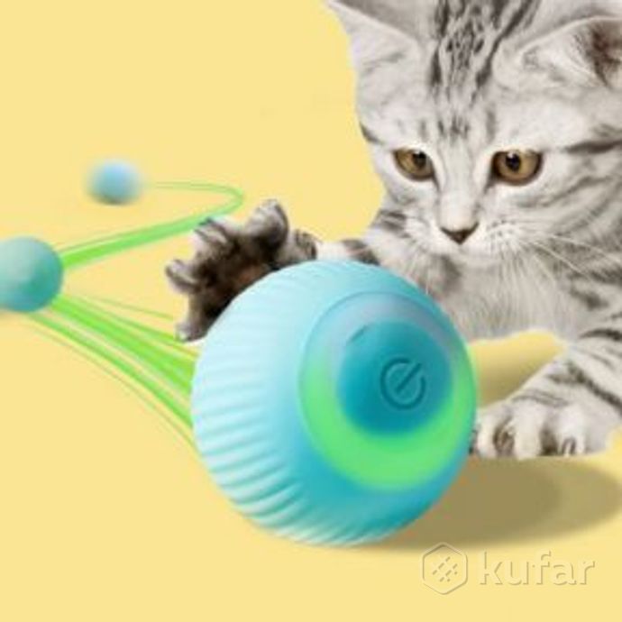 фото интерактивная игрушка шарик - дразнилка для кошек и собак smart rotating ball (2 режима работы) / ум 0