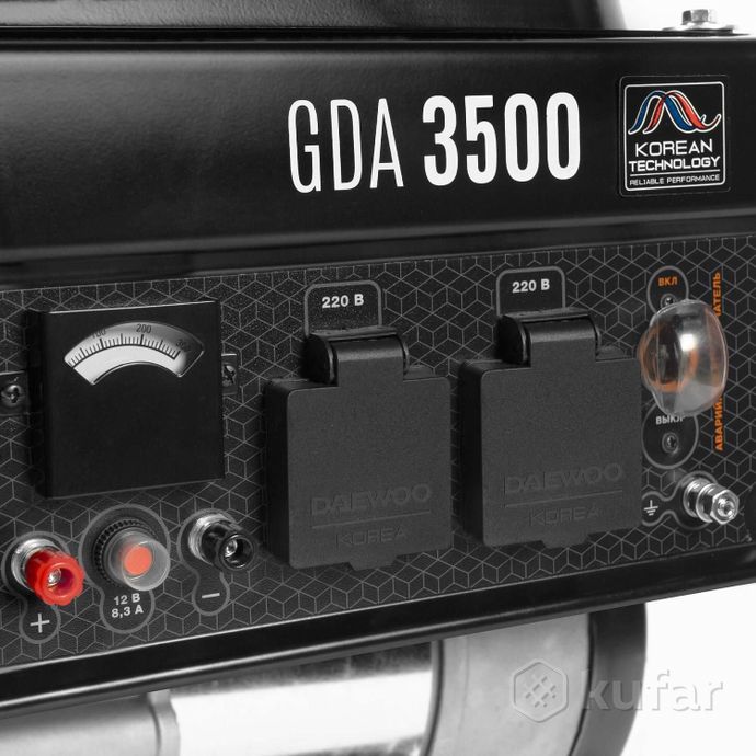 фото генератор бензиновый daewoo gda 3500 (3,2квт, 2х230в + 12в), лучшая цена, 3 года гарантия, доставка 13