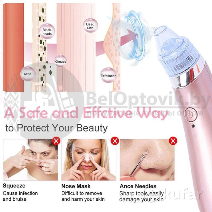 фото вакуумный очиститель кожи beauty skin care specialist xn-8030 розовый 3