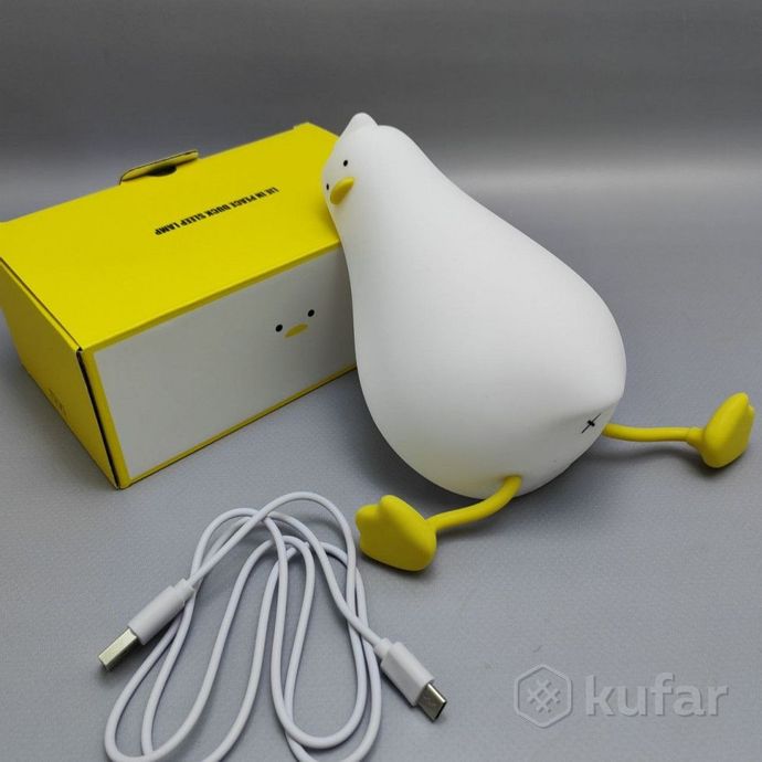 фото светильник - ночник силиконовый сонный гусь duck sleep lamp (usb, 3 режима, таймер 30 мин) 8