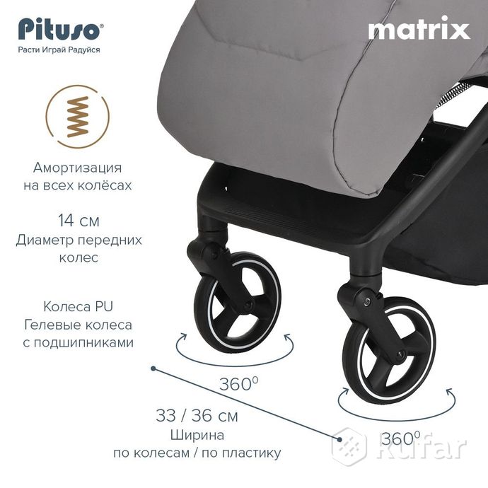 фото новые детская прогулочная коляска pituso matrix + доставка 12
