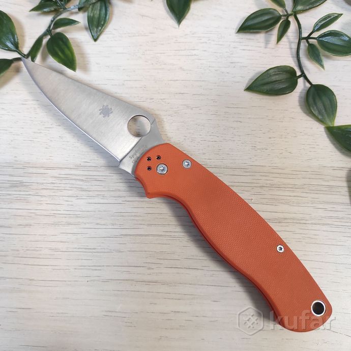фото складной нож spyderco military cpm s30v, оранжевый 0