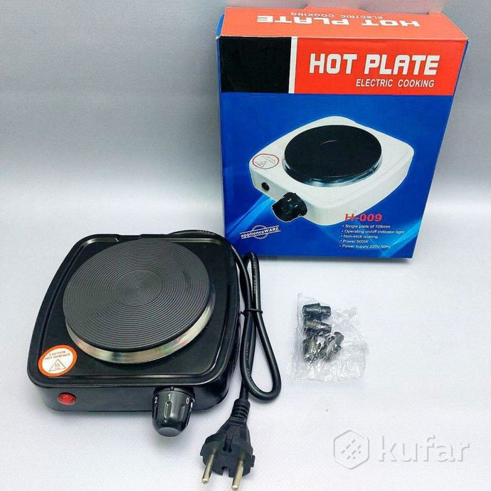 фото электрическая настольная плита (одноконфорочная) hot plate h-009 (220v, 500w, световой индикатор, 5  5