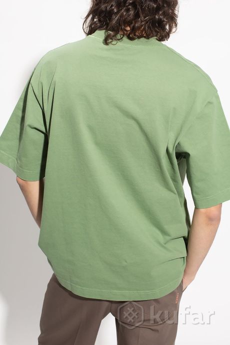 фото футболка acne studios logo cotton jersey t-shirt green 2