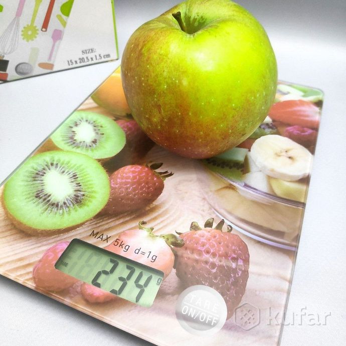 фото электронные кухонные весы digital kitchen scale, 15.00х20.00 см,  до 5 кг фрукты 2