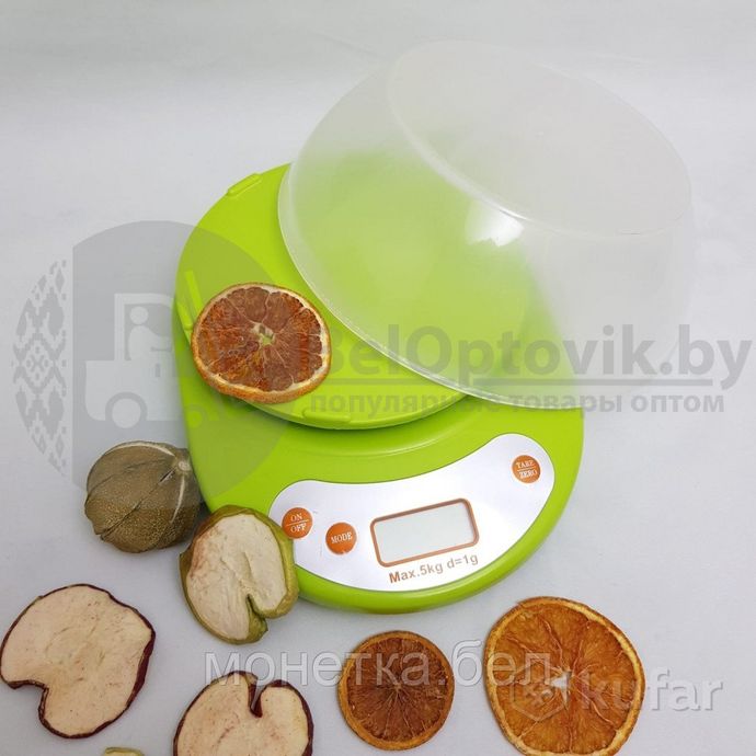 фото весы кухонные электронные с чашей feilite ke-1, нагрузка до 5 кг зеленый корпус 3