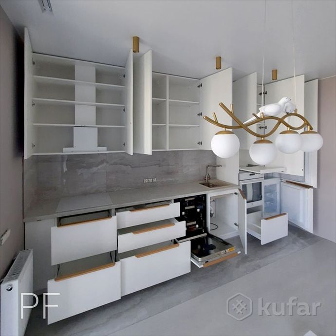 фото стильная кухня 2.2-02 с фасадами из лдсп / мебель на заказ 4