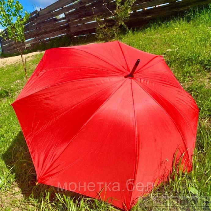 фото зонт-трость универсальный arwood полуавтоматический / деревянная ручка оранжевый 5