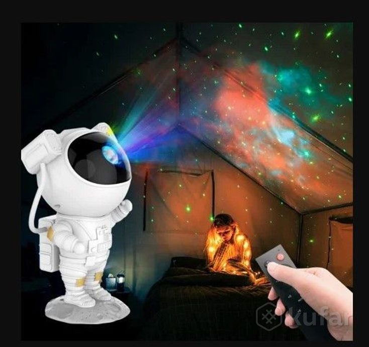 фото ночник проектор игрушка astronaut starry sky projector с пультом ду 5