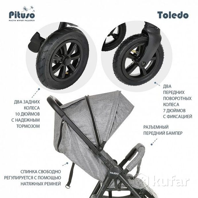 фото новые детская прогулочная коляска pituso toledo air + доставка 10