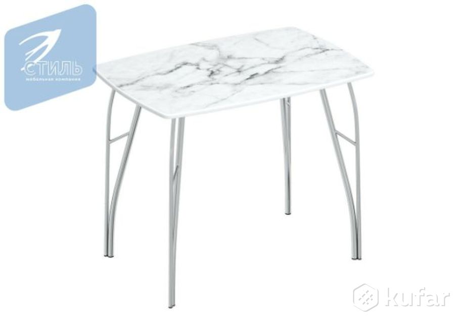 фото обеденный стол 7 белый мрамор - мк-стиль 0
