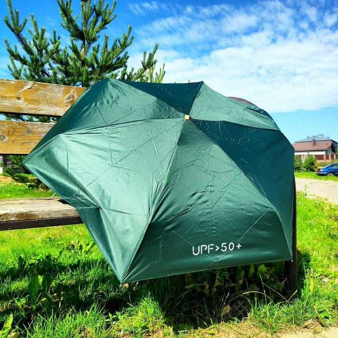 фото мини - зонт карманный полуавтомат, 2 сложения, купол 95 см, 6 спиц, upf 50 / защита от солнца и дожд 6
