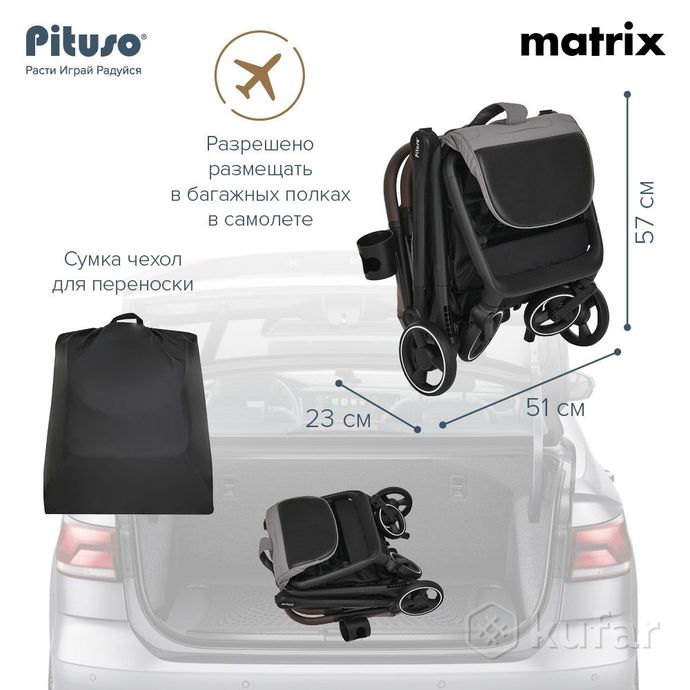 фото новые детская прогулочная коляска pituso matrix + доставка 10
