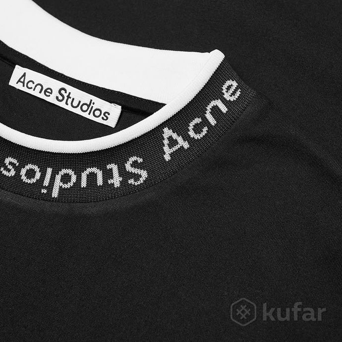 фото футболка acne studios extorr logo t-shirt black 2