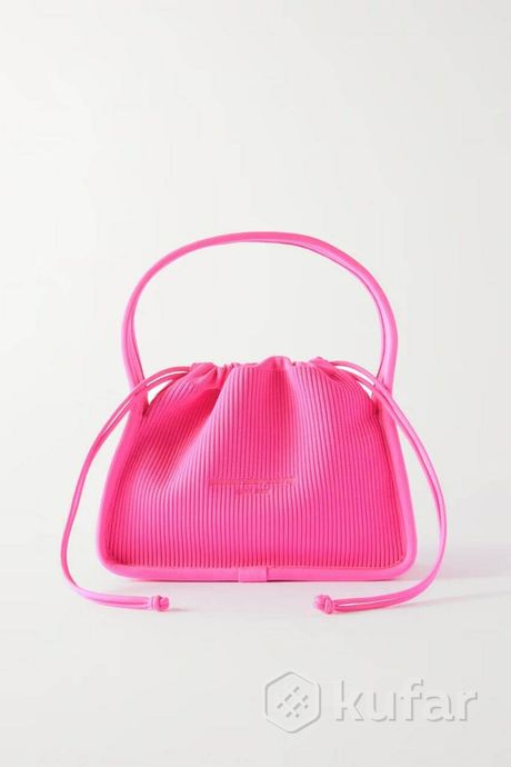 фото  сумка alexander wang small ryan ribbed-knit tote bag pink 0