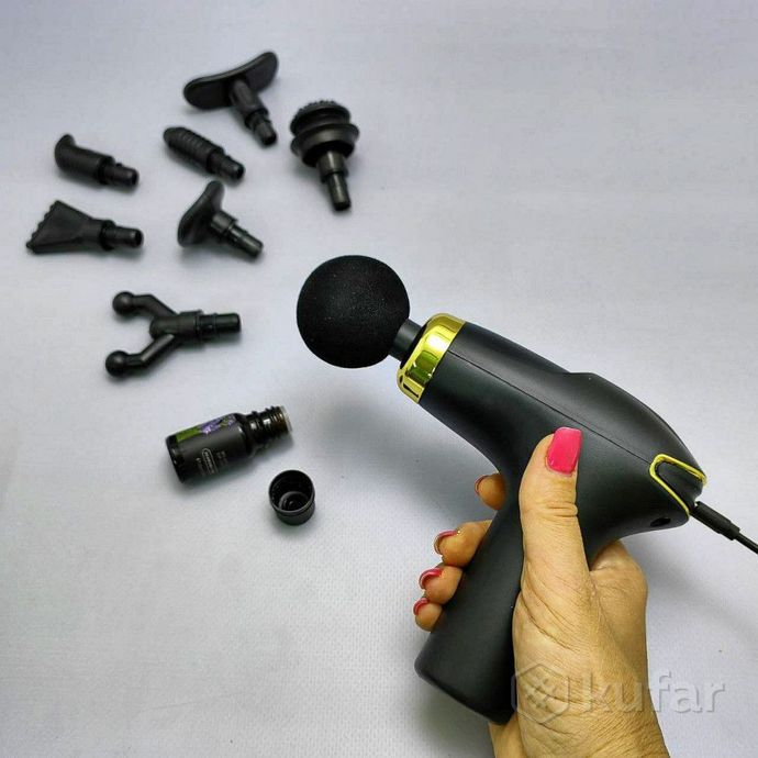 фото компактный портативный массажер мышечный (массажный перкуссионный ударный пистолет) massager kh-920, 1