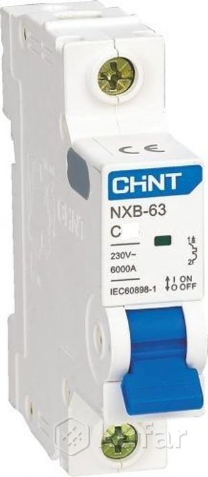 фото автоматический выключатель nxb-63 1p 1a 6кa х-ка c, chint, арт.814008 0