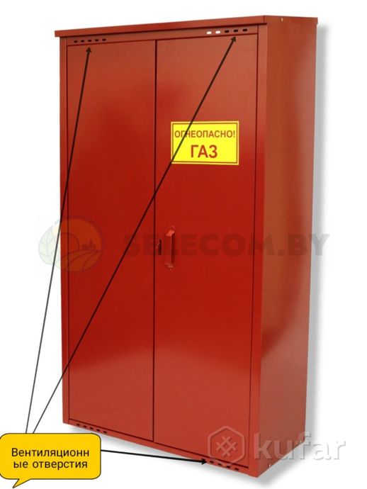 фото шкаф для 2 газовых баллонов (античный, красный, серый 2*50 л.) 8