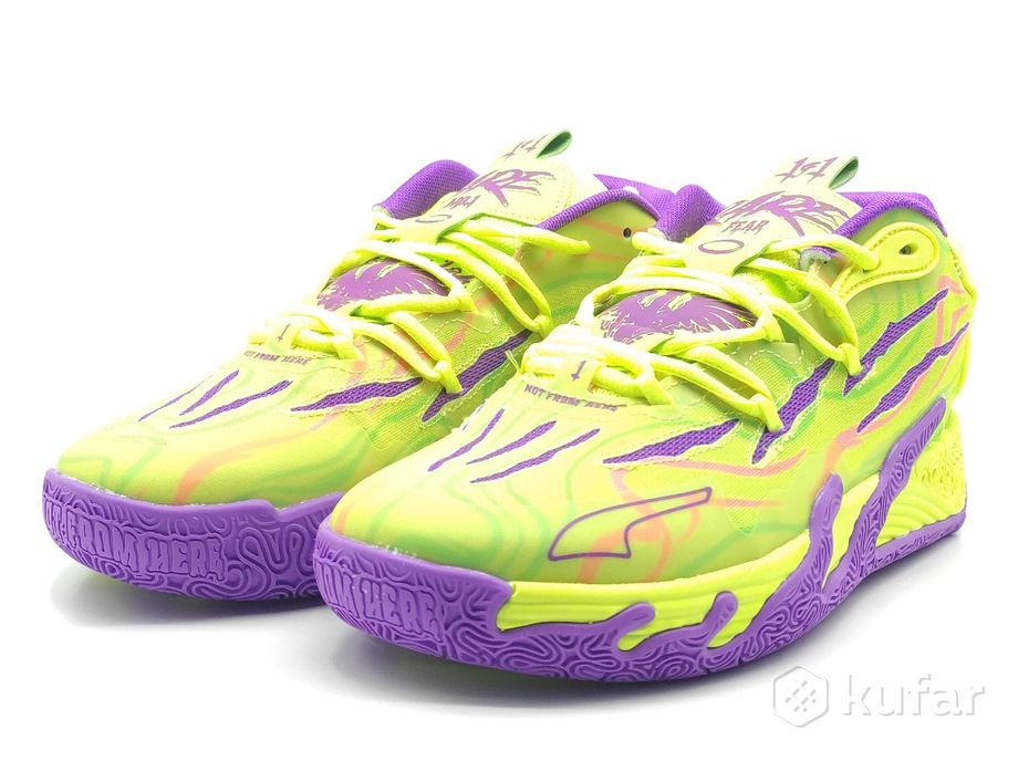 фото баскетбольные кроссовки puma mb.03 yellow/purple 2