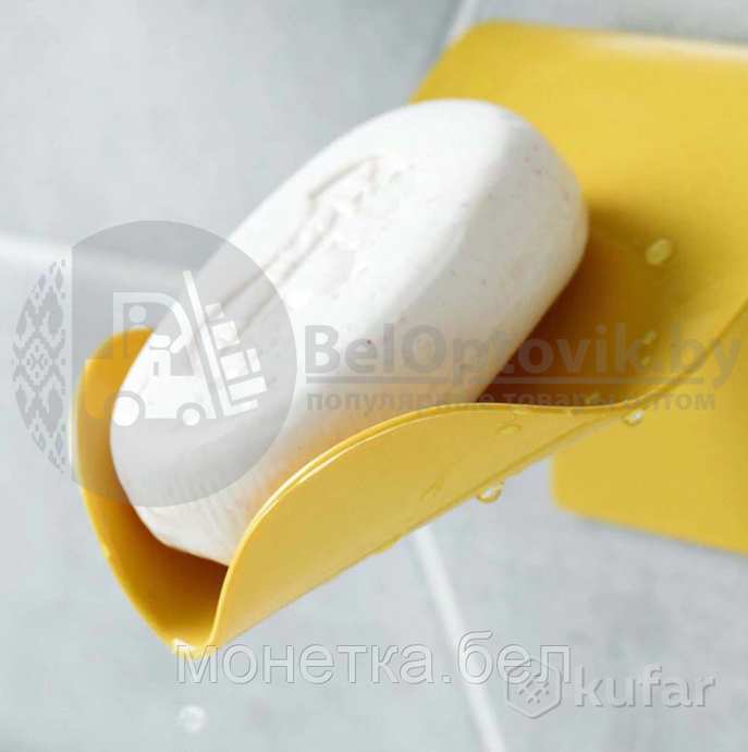 фото мыльница подвесная настенная/держатель пластиковый для мыла  белая 4