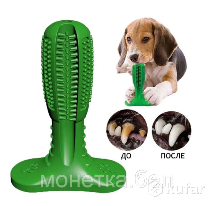 фото зубная щетка для животных toothbrush (размер м) / игрушка - кусалка зубочистка для мелких и средних  4