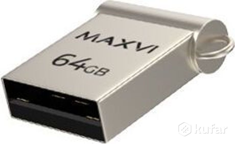 фото накопитель usb 2.0 - 64gb ''maxvi'' fd64gbusb20c10mm silver 0