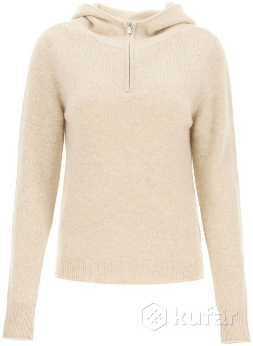 фото свитер  toteme half zip fine knit sweater cream 0