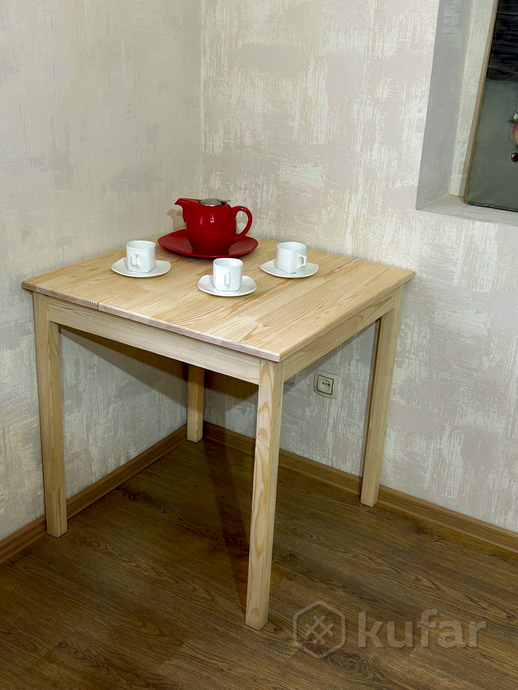 фото стол обеденный деревянный  75х75х75 см   3