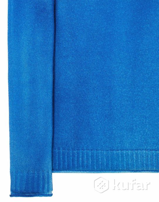 фото свитер 561a8 pure wool_fast dye + hand made airbrush sweater blue 3